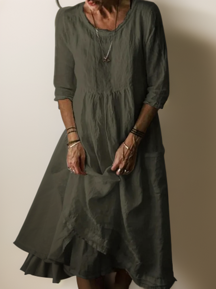 Women's Bohemian A-Line Midi Dress