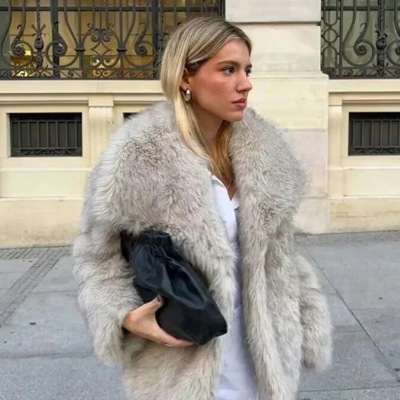 Women's Luxe Faux Fur Coat