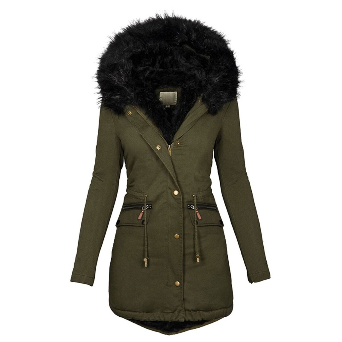 Women's Faux Fur Hooded Winter Parka